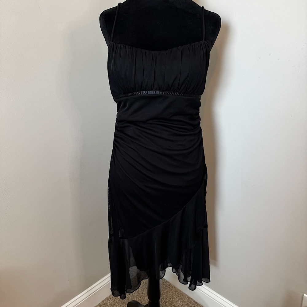 Vtg Ruby Rox Black Dress Whimsi Goth Grunge Size XL Juniors Stretchy 90s Y2K